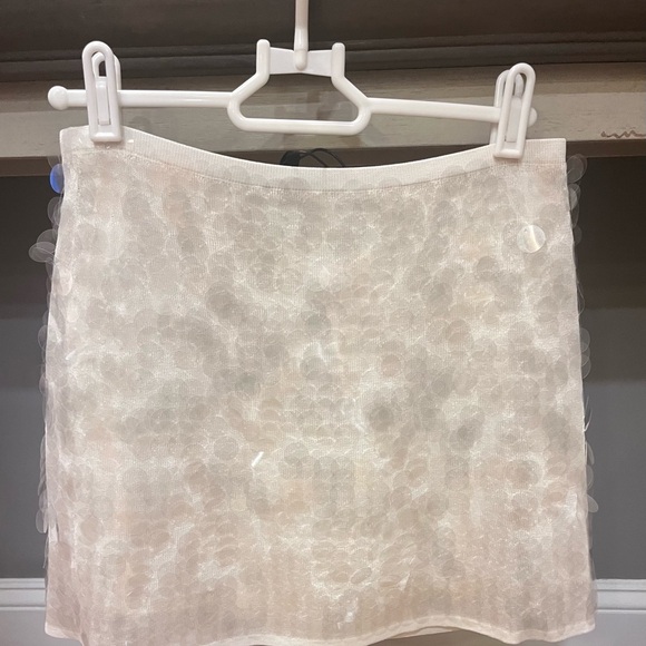 NWT - Zara SEQUIN KNIT MINI SKIRT in Ecru. - Picture 2 of 8
